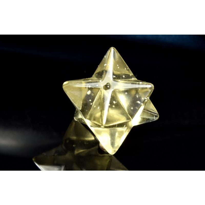 1点物】AAA☆透明レモンカラー リビアングラス 13x14mm マカバスター