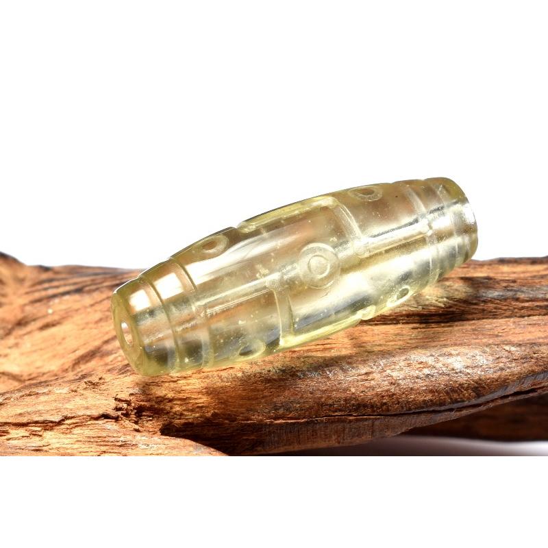 1点物】AAA激レア☆透明レモンカラー◇ リビアングラス 29x11mm 九眼