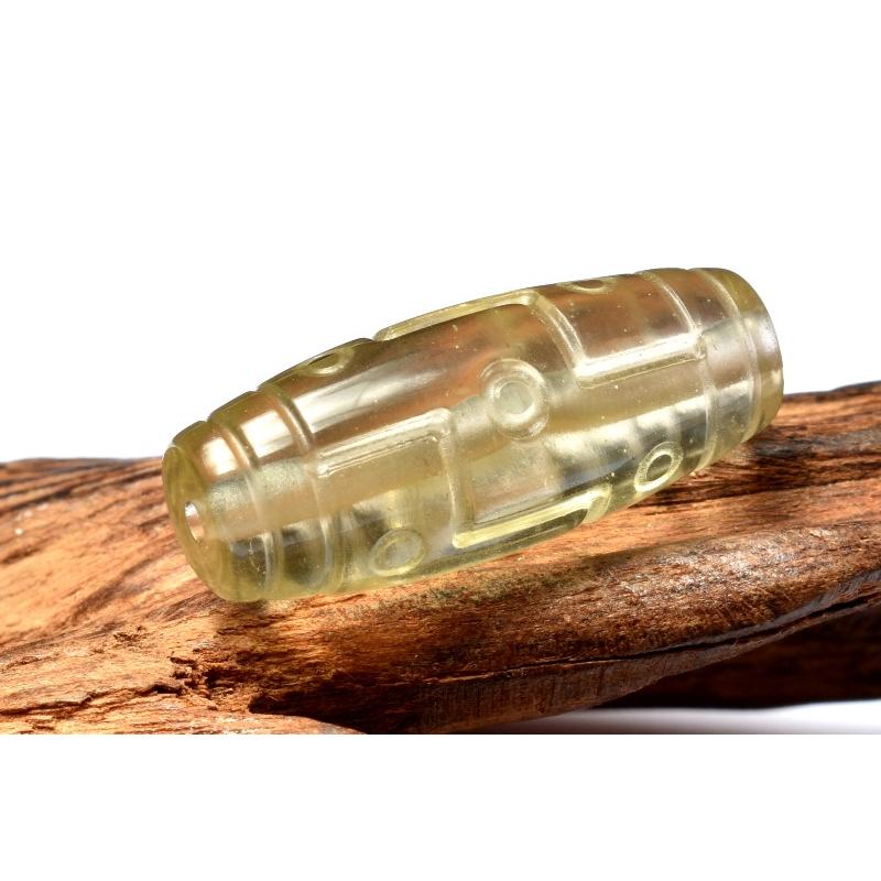 【限定出品！】超絶高品質！5Aランク！リビアングラス10mm 1点物】AAA激レア☆透明レモンカラー◇ リビアングラス 29x12mm 九眼