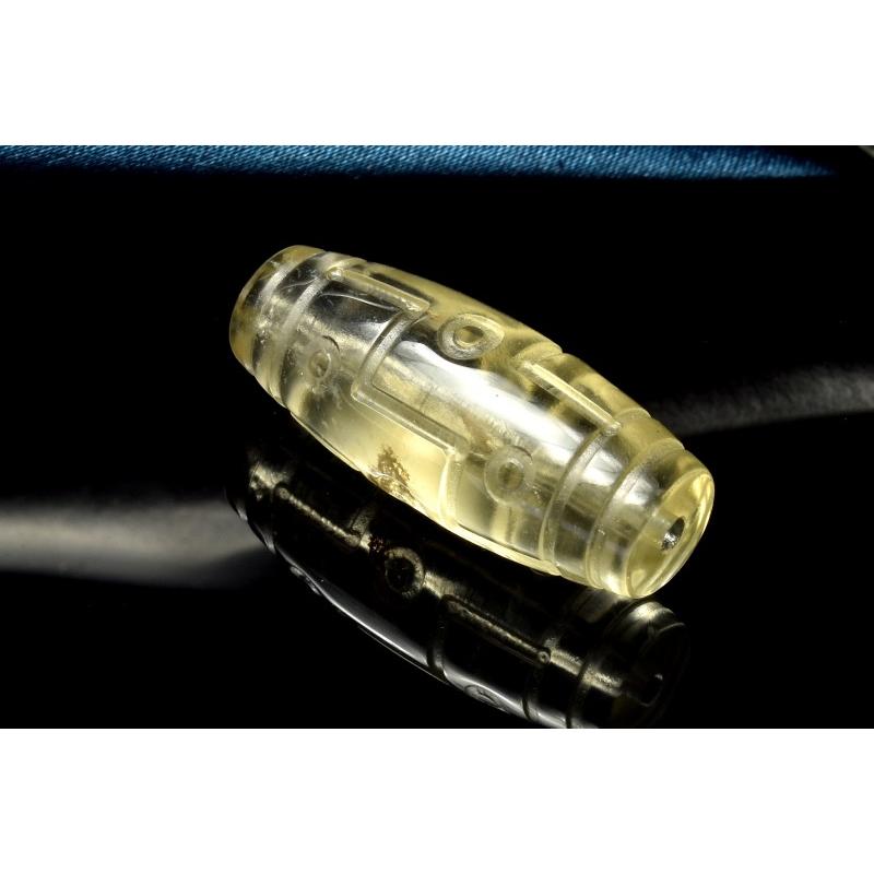 1点物】AAA激レア☆透明レモンカラー◇ リビアングラス 29x12mm 九眼