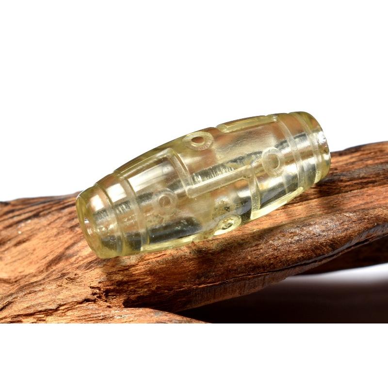 1点物】AAA激レア☆透明レモンカラー◇ リビアングラス 29x12mm 九眼