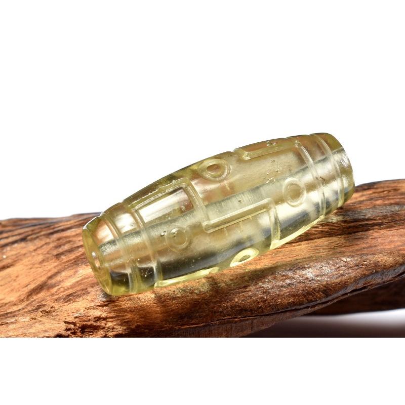 1点物】AAA激レア☆透明レモンカラー◇ リビアングラス 29x12mm 九眼