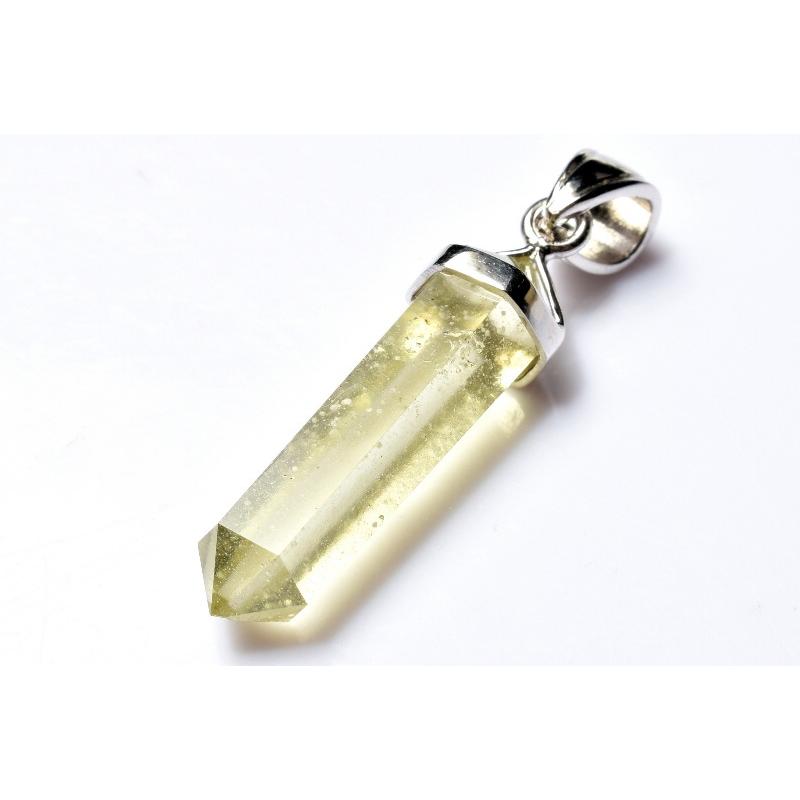 1点物】Silver925◇AAA透明レモンカラー リビアングラス 31x8mm