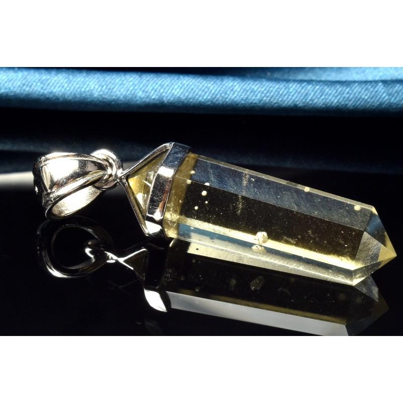 1点物】Silver925◇AAA透明レモンカラー リビアングラス 31x9mm