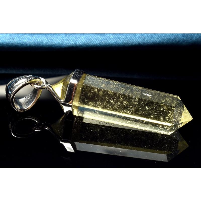 1点物】Silver925◇AAA透明レモンカラー リビアングラス 32x9mm