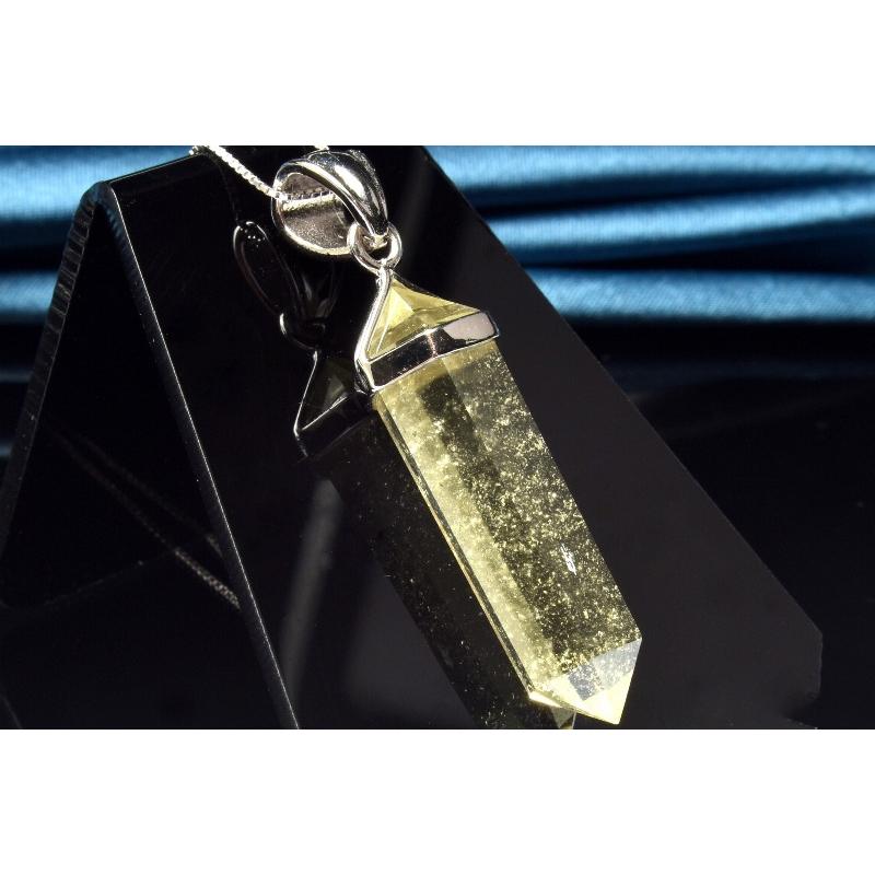 1点物】Silver925◇AAA透明レモンカラー リビアングラス 32x9mm