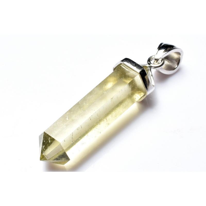 1点物】Silver925◇AAA透明レモンカラー リビアングラス 35x10mm