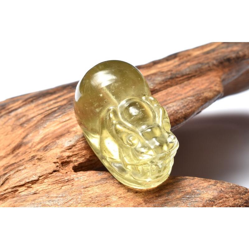 1点物】AAA激レア☆透明レモンカラー リビアングラス 24x14mm 貔貅