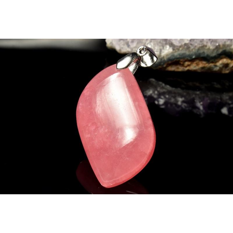 1点物】Silver925◇高品質 インカローズ 29x17mm リーフ ペンダント