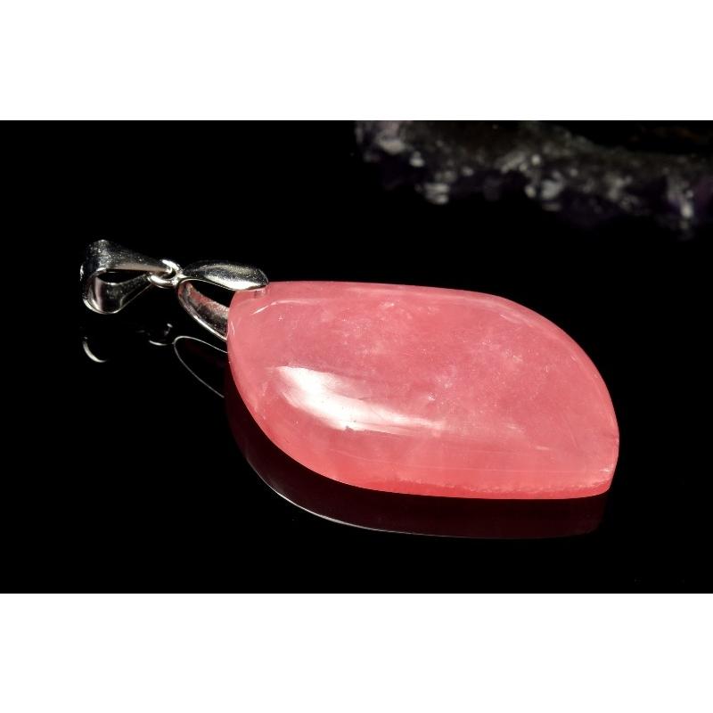 1点物】Silver925◇高品質 インカローズ 29x17mm リーフ ペンダント