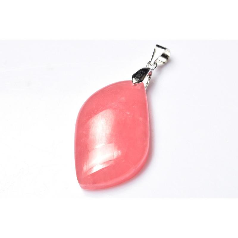 1点物】Silver925◇高品質 インカローズ 29x17mm リーフ ペンダント