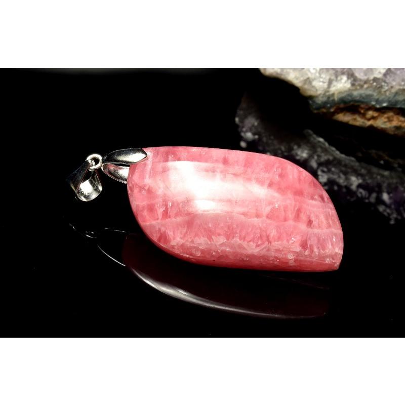 1点物】Silver925◇華やか インカローズ 31x16mm リーフ ペンダント