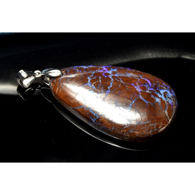 1点物】AAAゆらめく遊色☆Silver925 ボルダーオパール 36x24mm 