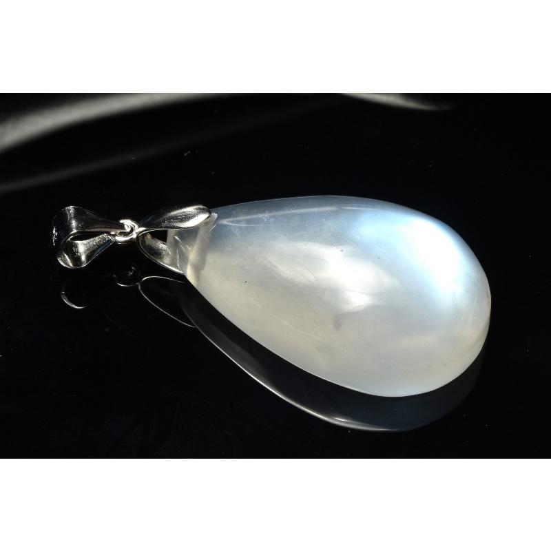 1点物】Silver925◇インド産 ブルームーンストーン 27x18mm ドロップ