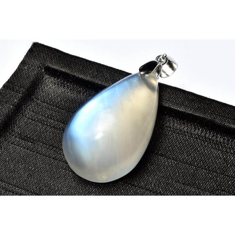1点物】Silver925◇インド産 ブルームーンストーン 27x18mm ドロップ