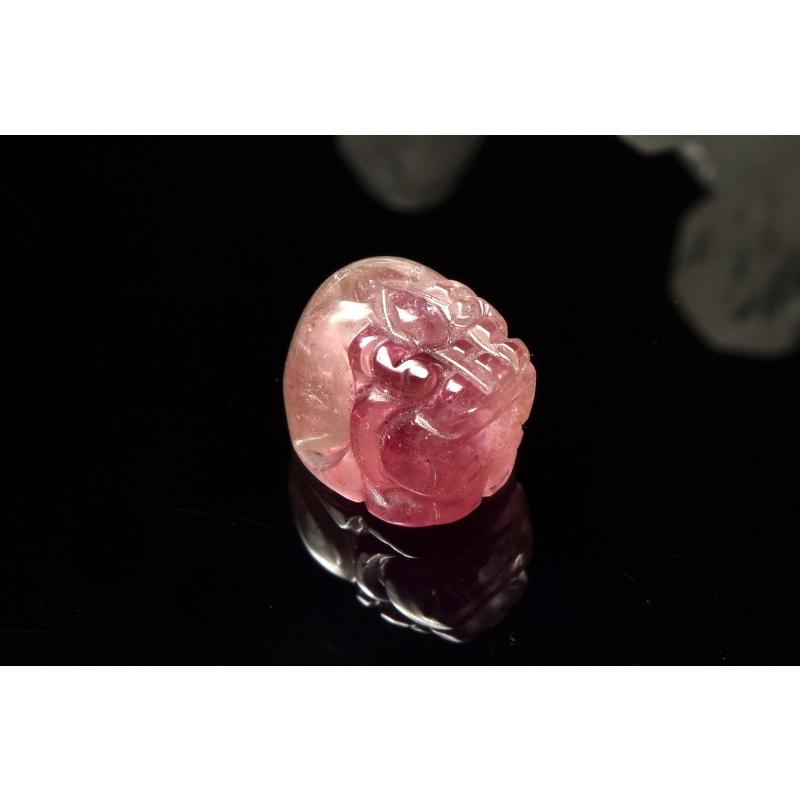 1点物】AAAAA☆宝石質 ウォーターメロントルマリン 9x7mm 貔貅彫刻 