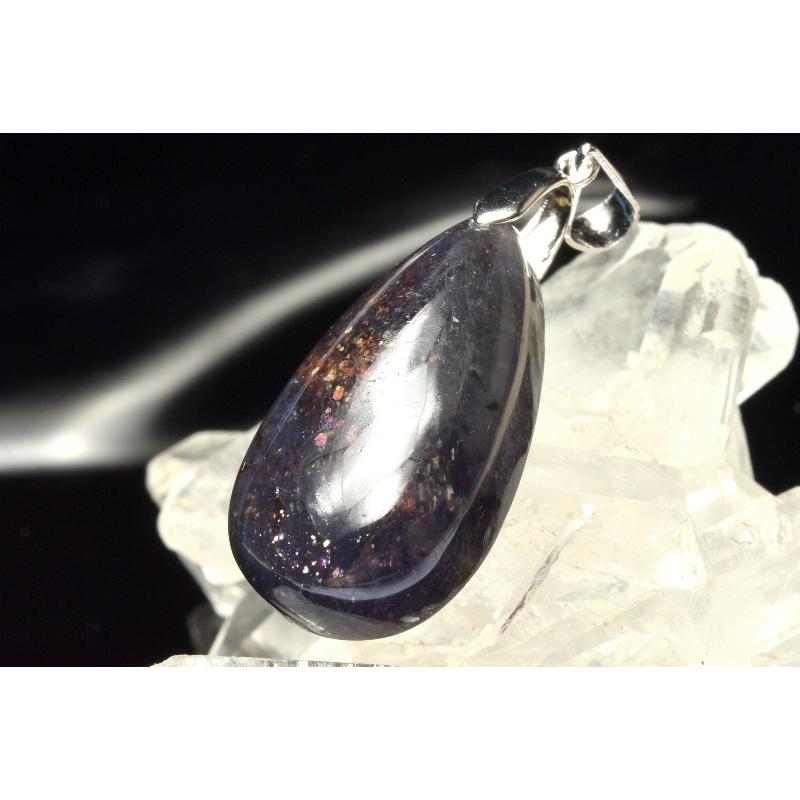1点物】Silver925◇星空を宿す アイオライトサンストーン 25x14mm