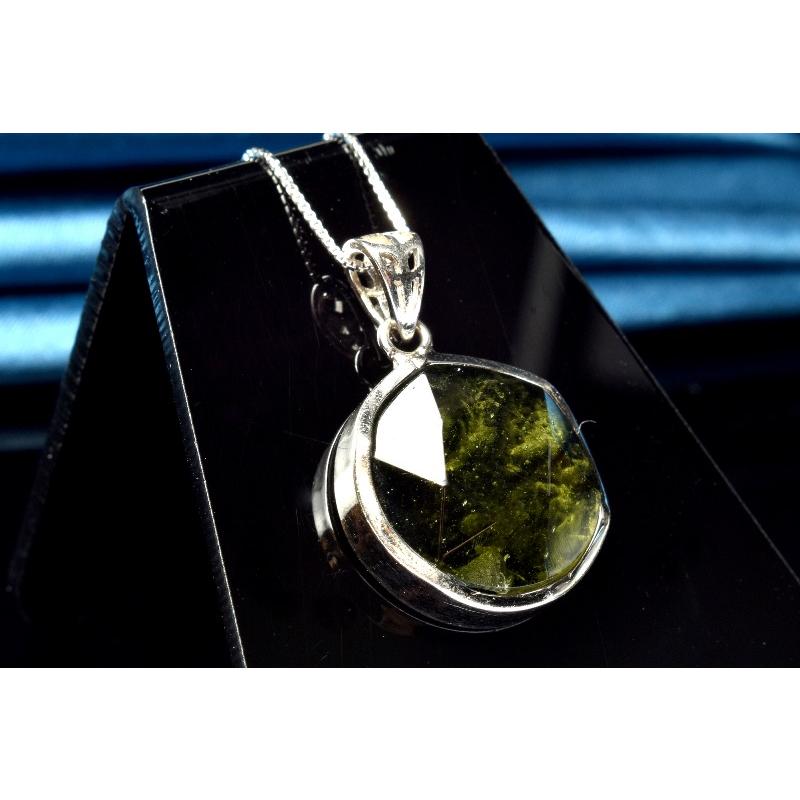 1点物】AAAA数量限定☆Silver925 モルダバイト 16mm 六芒星