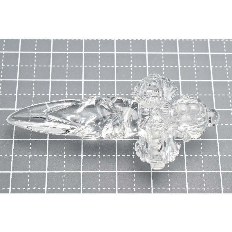 本水晶 チベット密教法具 金剛杭 独鈷杵 ブルパ 61-65x30-32mm (トップ