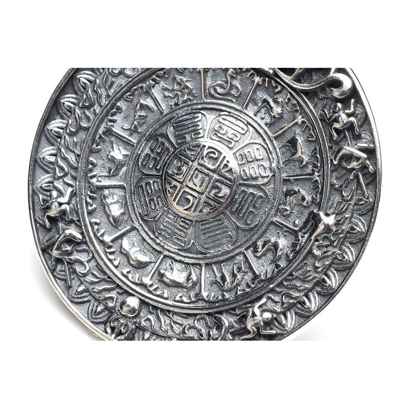 Silver925 ターコイズ　31-32x31-32mm　九宮八卦 八吉祥紋 ナムチュワンデン ペンダントトップ 1個売り _PR3446の画像