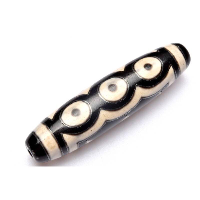 銀線天珠 五眼天珠 58x14mm 天珠(貫通穴) ルース 1個売り_PRG1185