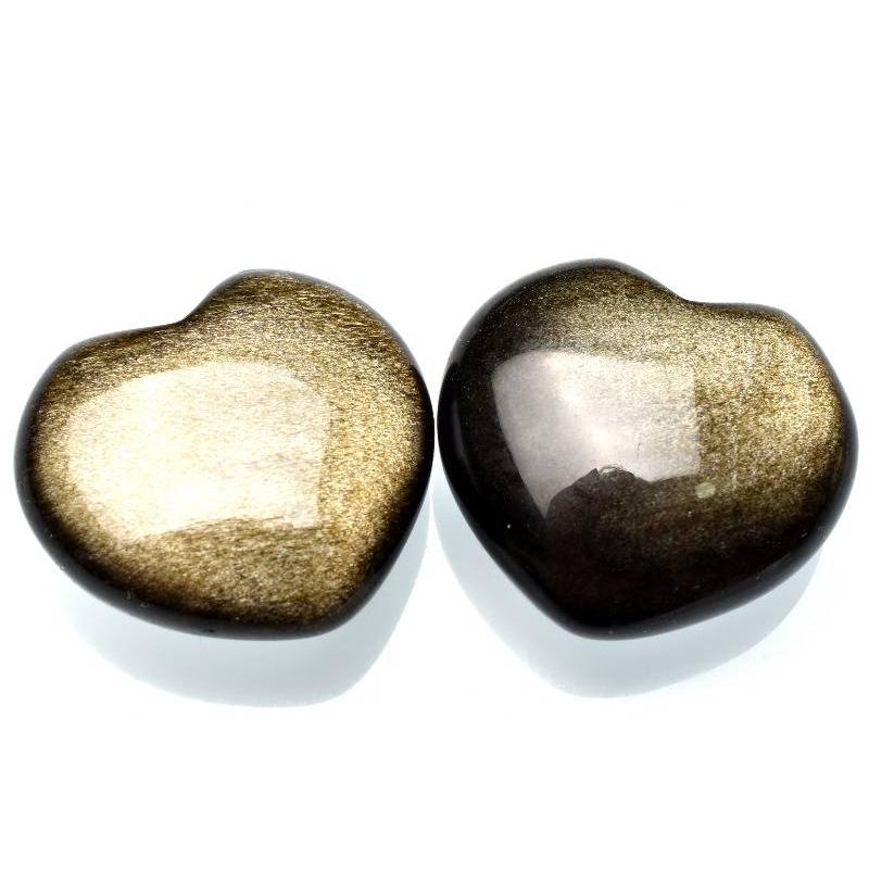 シラー効果◇ ゴールデンオブシディアン 27-29x30-31mm ハート(穴なし