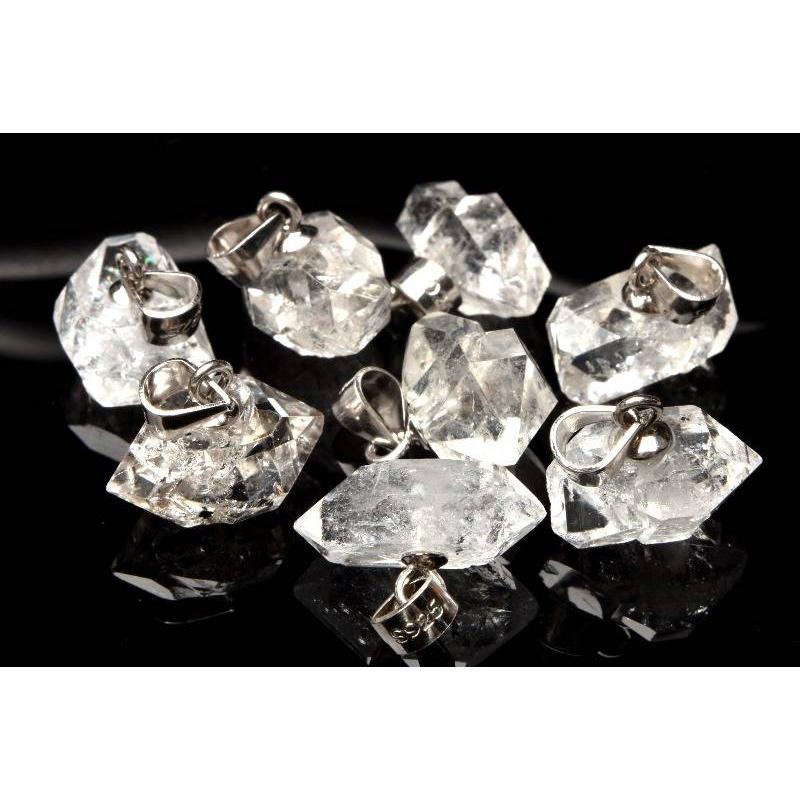 Silver925◇希少 ハーキマーダイヤモンド 5-9x12-16mm 原石 ペンダント