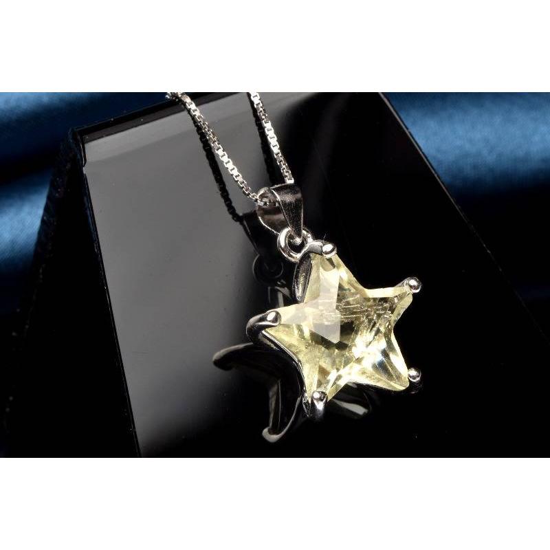 Silver925◇希少高品質 リビアングラス 12x12mm 星型 ペンダントトップ