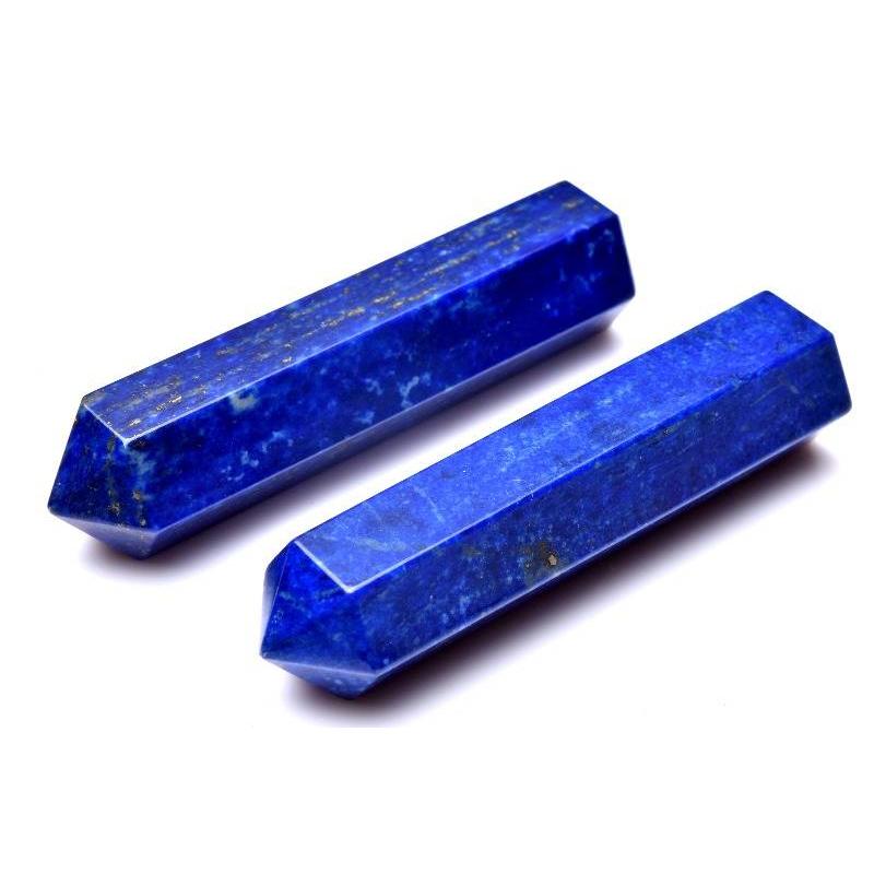 天然無着色 ラピスラズリ 32-67x10-15mm 六角柱ポイント 原石 1個売り