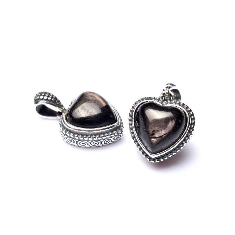 Silver925◇シックな輝き ハイパーシーン 8x8mm ハート