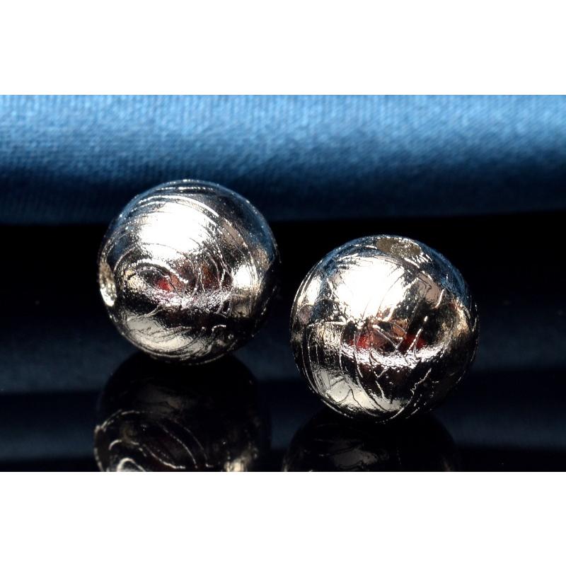 アルタイ隕石(メテオライト) 16mm 丸玉(貫通穴) シルバーコーティング