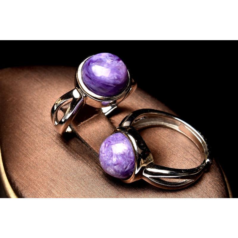 Silver925◇高発色 チャロアイト 9.5mm コイン 指輪リング