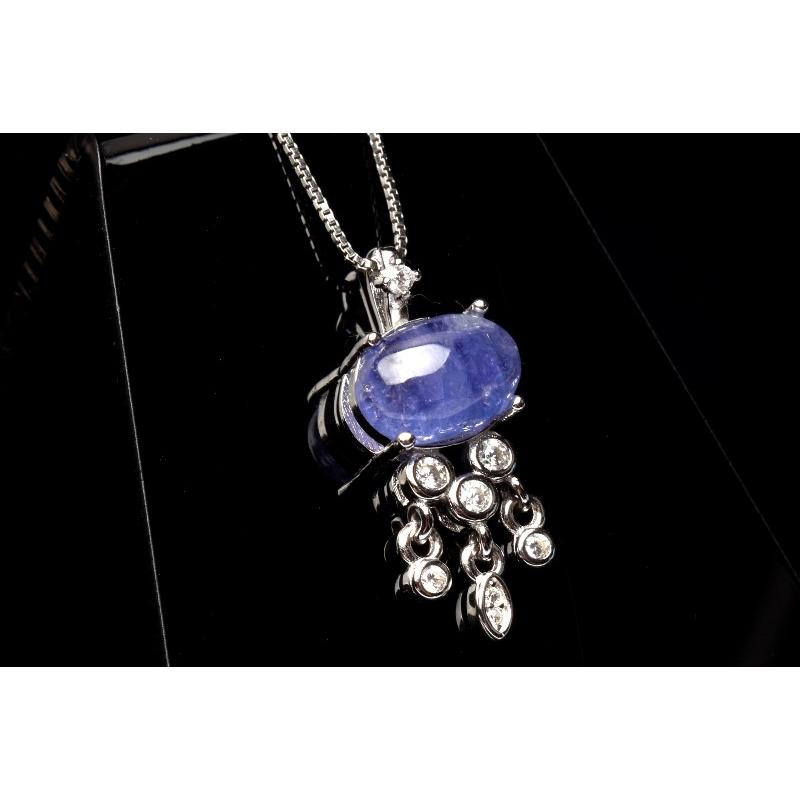 Silver925 タンザナイト 9-10x6.5-7mm オーバル ペンダントトップ 1個