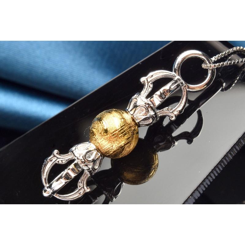 Silver925◇チベット密教法具 ギベオン(メテオライト隕石) 36x9(丸玉8 