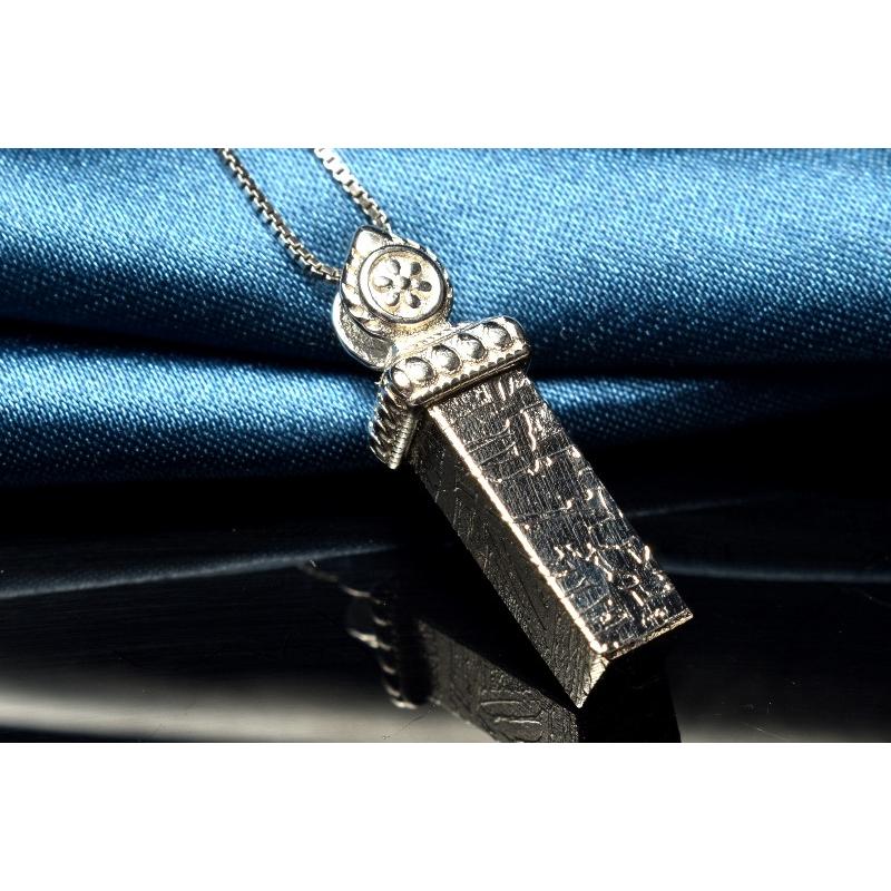 Silver925 アルタイ隕石(メテオライト) 14x5mm シルバーコーティング