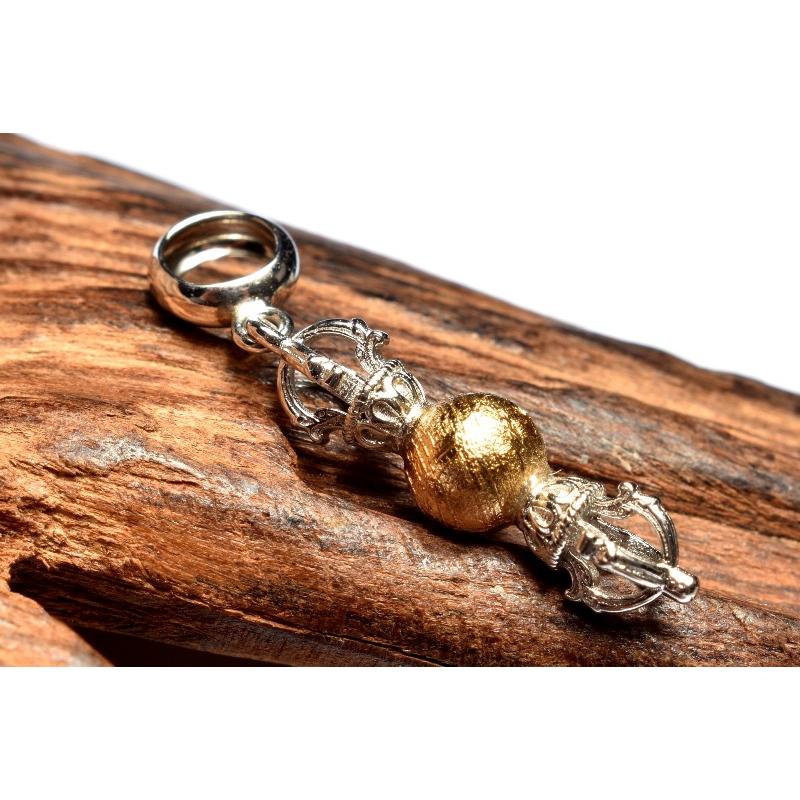 Silver925◇チベット密教法具 ギベオン(メテオライト隕石) 27x6(丸玉5