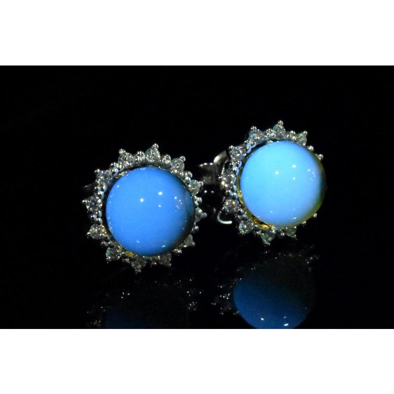 Silver925◇メキシコ産 ブルーアンバー琥珀 8mm ピアス _PRG2498-2