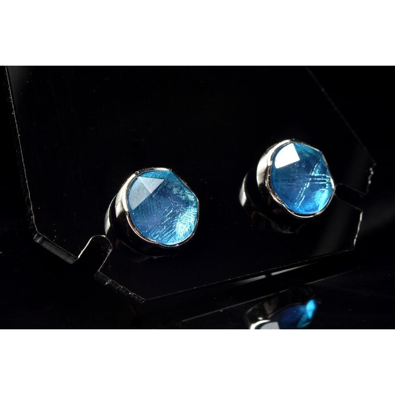 宇宙を身近に アルタイ隕石 六芒星ピアス 8mm｜シルバーコーティング