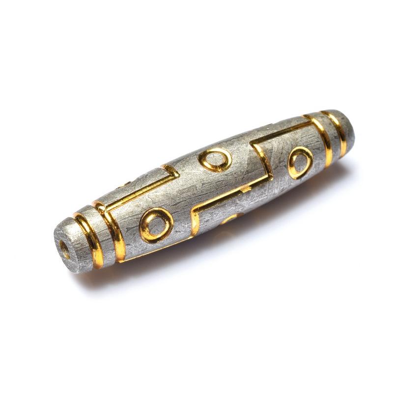 高品質◇粒売り アルタイ隕石(メテオライト) 45x11mm 九眼天珠 ビーズ