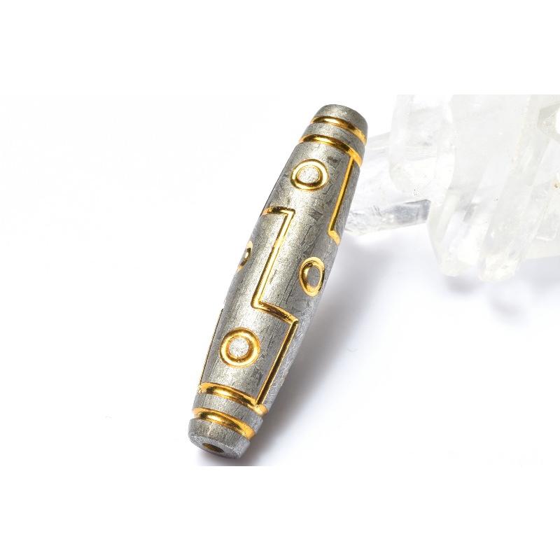 高品質◇粒売り アルタイ隕石(メテオライト) 45x11mm 九眼天珠 ビーズ