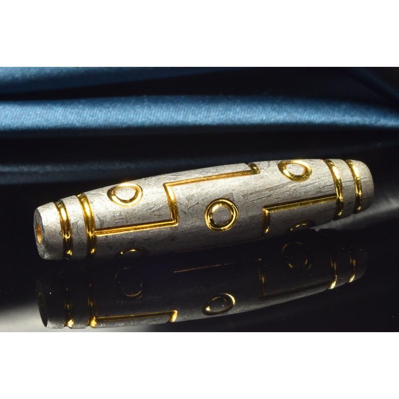 高品質◇粒売り アルタイ隕石(メテオライト) 45x11mm 九眼天珠 ビーズ