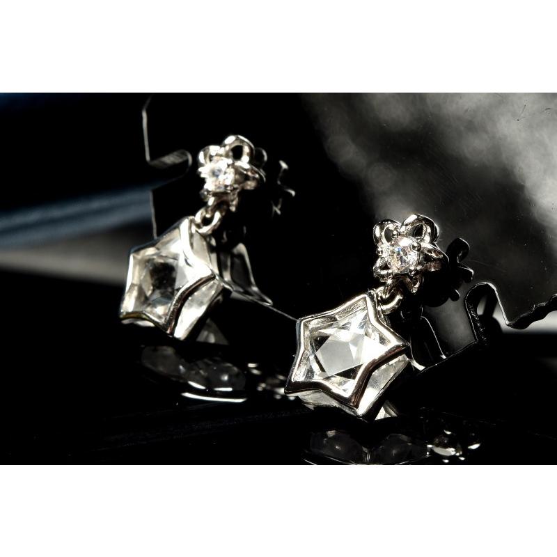 シルバー925 クリスタルカット片耳ピアス Silver925◇カットの煌めき 本水晶クリスタル 9mm ピアス _PRG2612