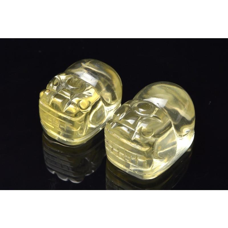 レモンクォーツ 14-16x10-11mm 貔貅彫刻 ルース(穴なし)_PRG642-1