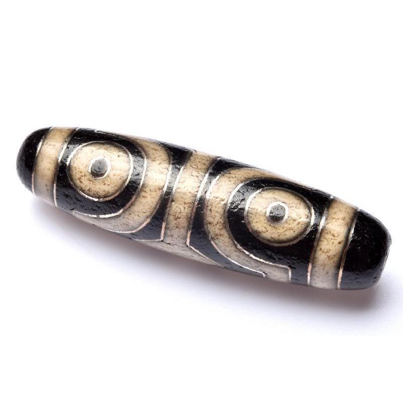 銀線天珠 四眼天珠 49x14mm チベット御守り_PRG756 : ラトリエ - 通販