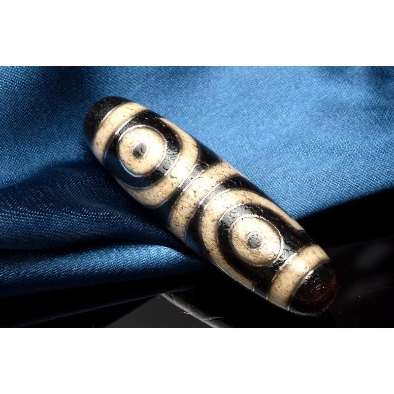 銀線天珠 四眼天珠 49x14mm チベット御守り_PRG756 : ラトリエ - 通販