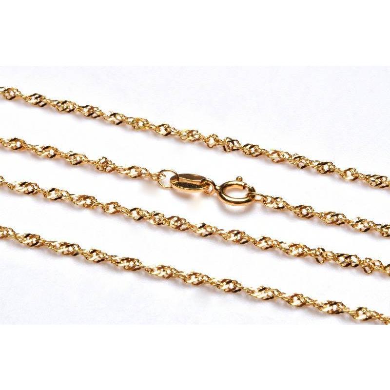 Silver925 シルバー925 スクリューチェーン (ゴールドコーティング  