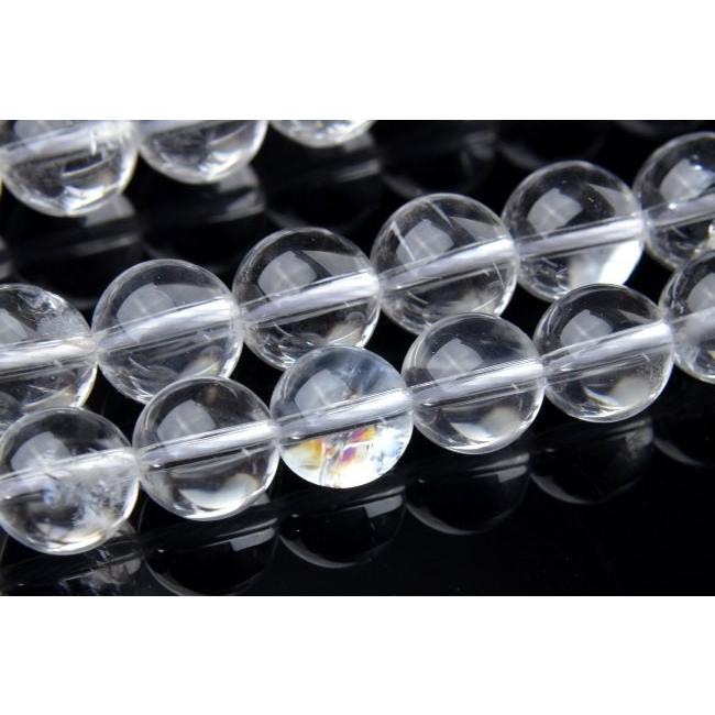 6mm 天然クラック入り水晶 （虹水晶） 1連（約38cm） _R1464 ☆5000円