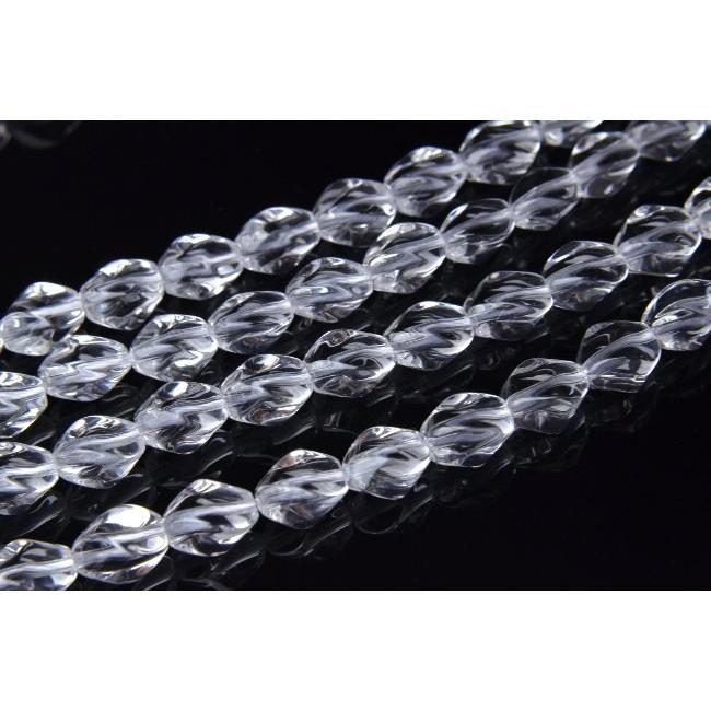 9x6mm 「水晶ライスツイストカット」 1連（約38cm）_R1561-9 ☆5000円
