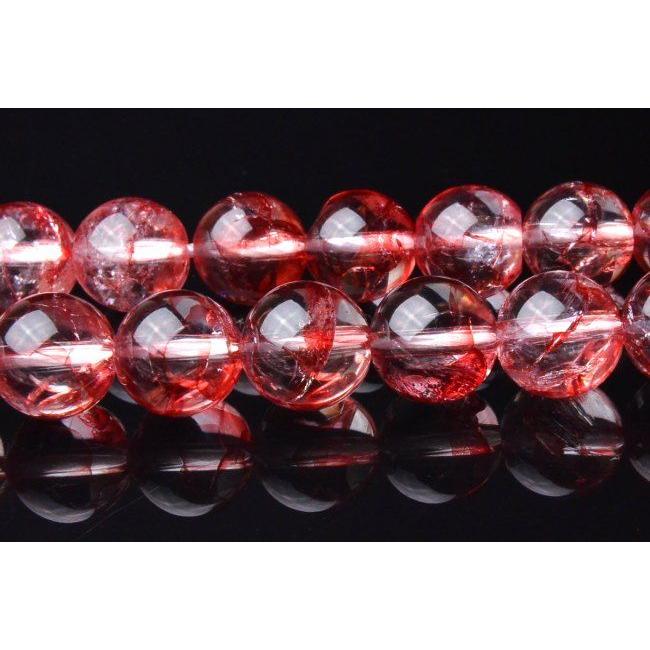8mm 「クラック水晶（爆裂水晶） （レッド）」 1連（約38cm）_R1583-8