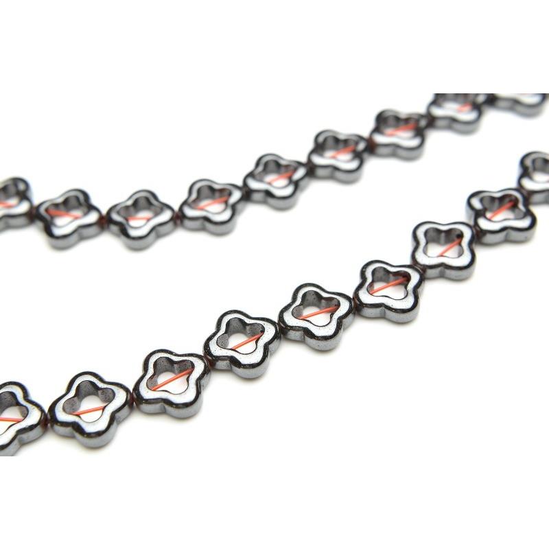 ヘマタイト クローバー 12mm 1連（約38cm）_R1735 ☆5000円以上 